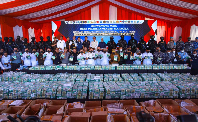 Dua Ton Shabu BNN RI dan Tim Gabungan